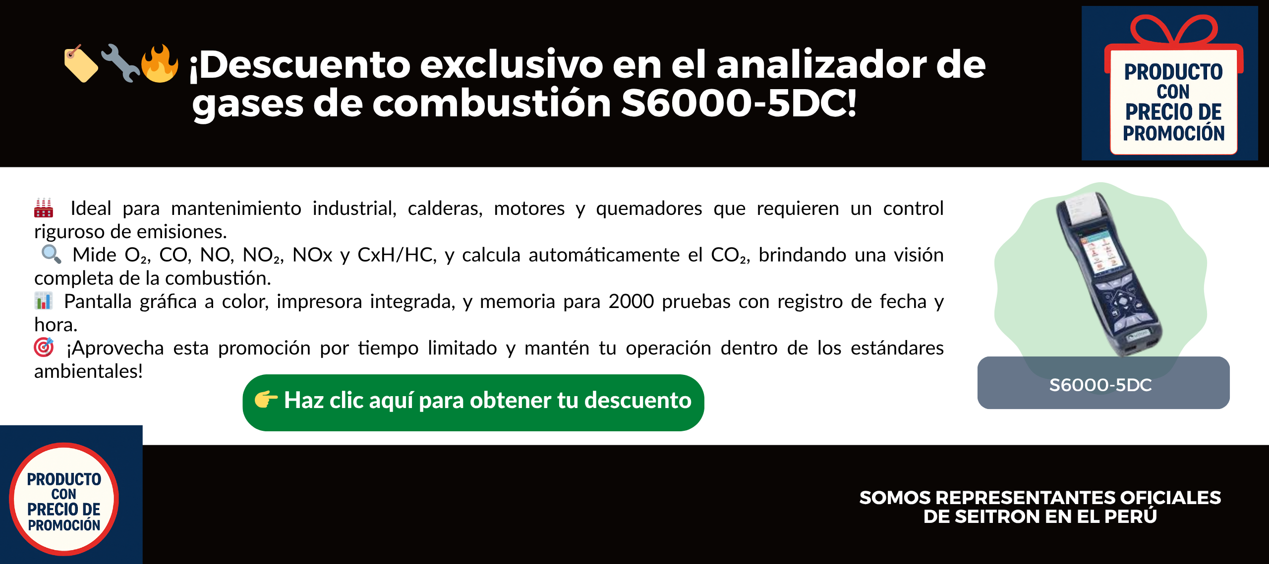 Analizador de gases de combustión  S6000-5DC