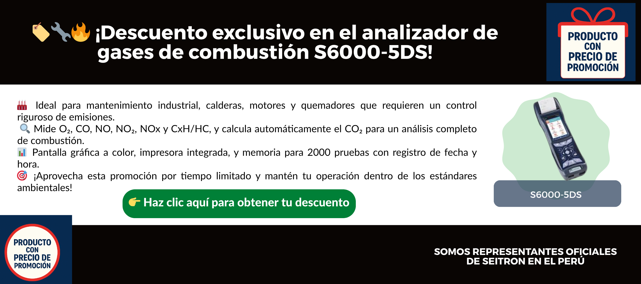 Analizador de gases de combustión S6000-5DS